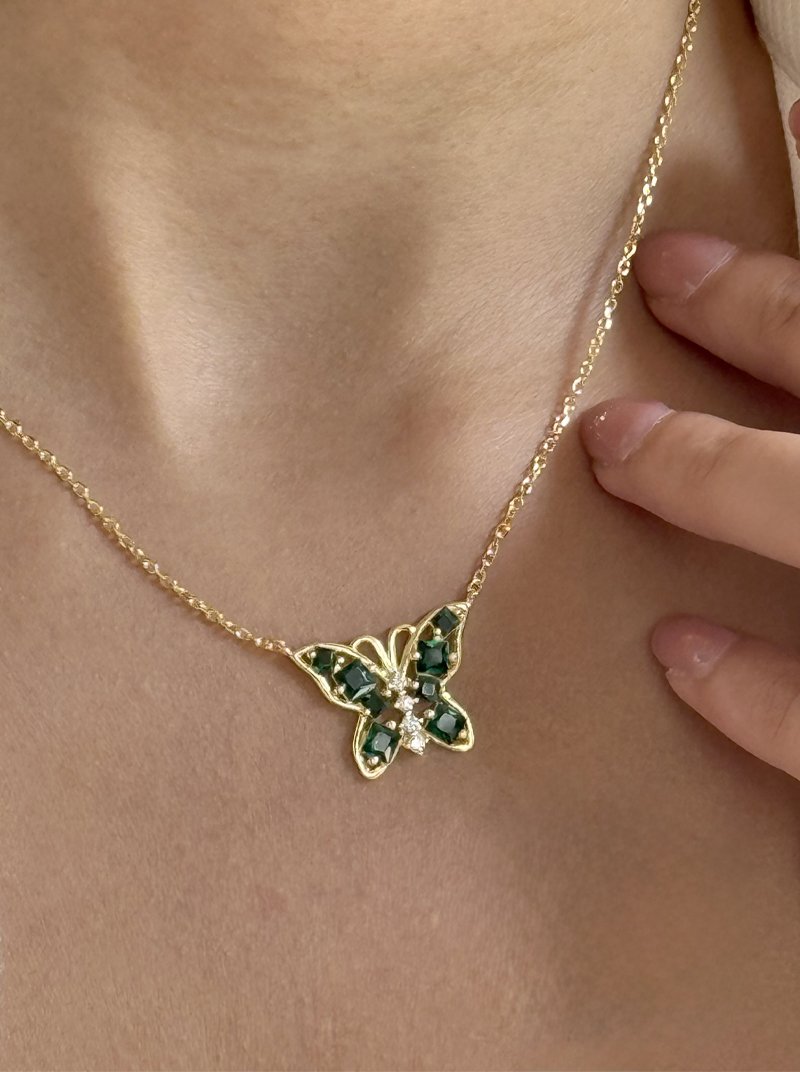 Celestia Butterfly Pendant Chain (Pure Silver) - Gold